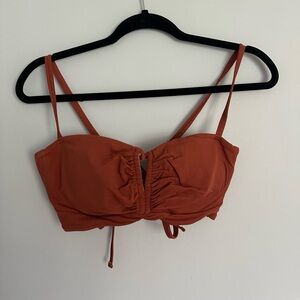 Rust Orange Ruched bathing suit top